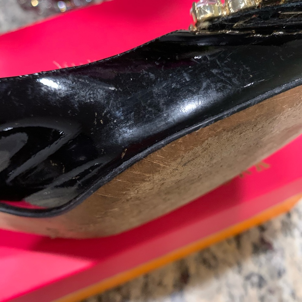 Kate Spade ♠️ block black patent leather shoes - Picture 9 of 11